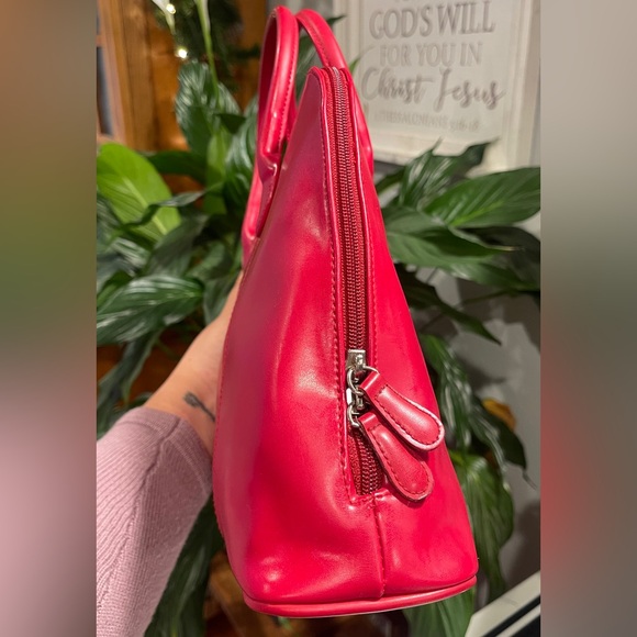 Liz Claiborne Top Handle Red Tote Bag - Picture 6 of 10